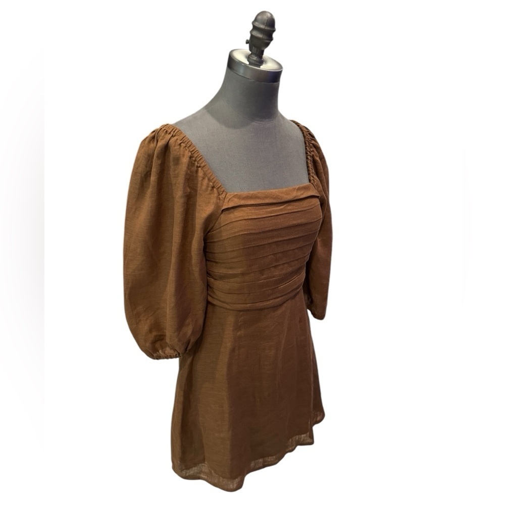Faithfull The Brand Venezia Mini Dress Cinnamon Size S - Picture 5 of 16